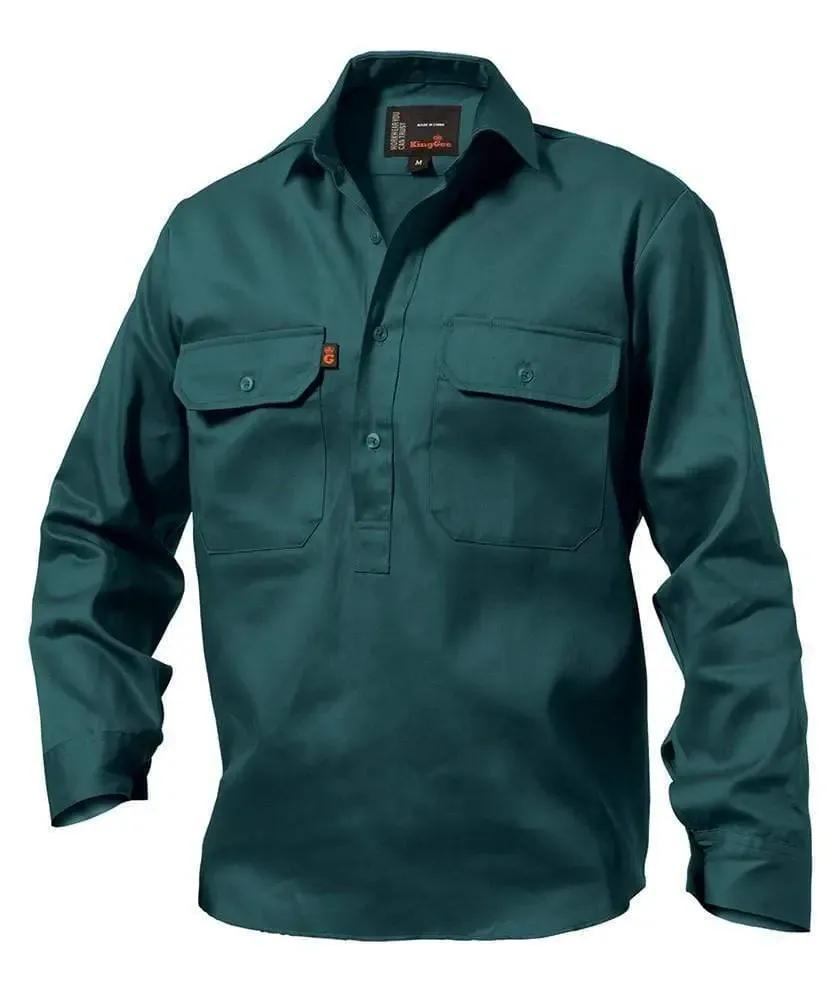 KingGee Closed Front Long Sleeve Drill Work Shirt K04020